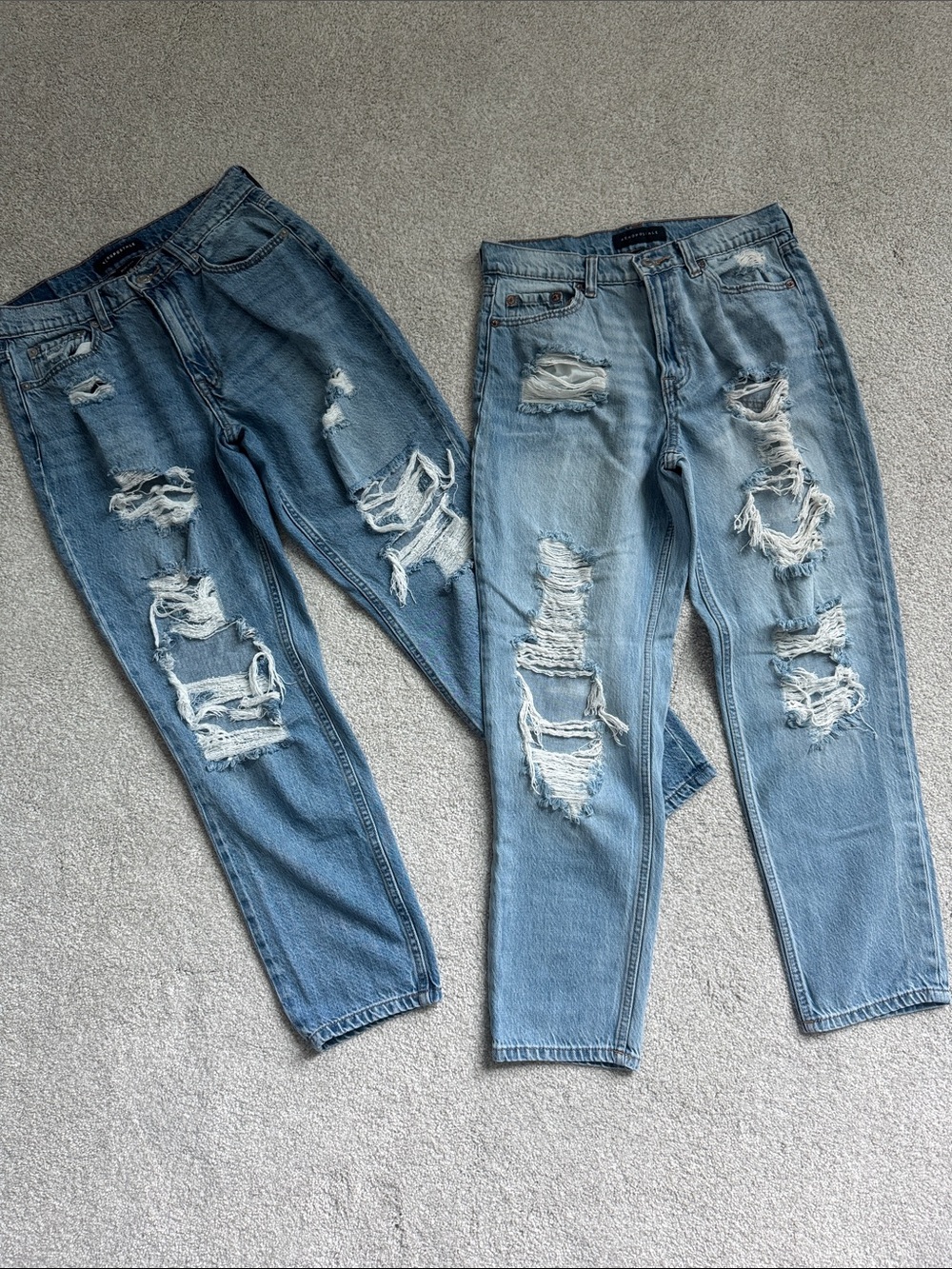 2 pair distressed Aeropostale Mom Jeans